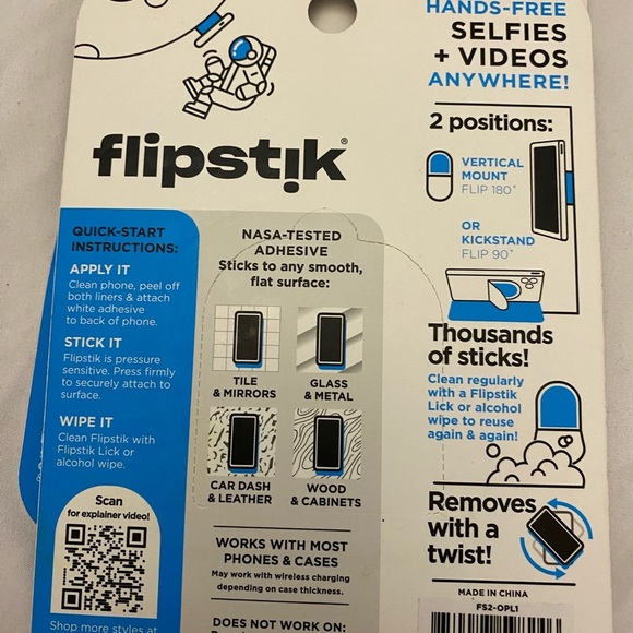 Flipstik Foldable Adhesive Kick Stand Phone Mount Black Purple Opal Lot Of 3 - Picture 4 of 9